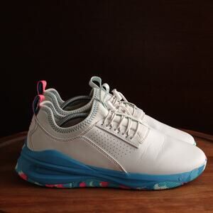 Clove Sneakers Womens SZ 9 White Blue Slip On Comfort Vegan Leather Walking Shoe